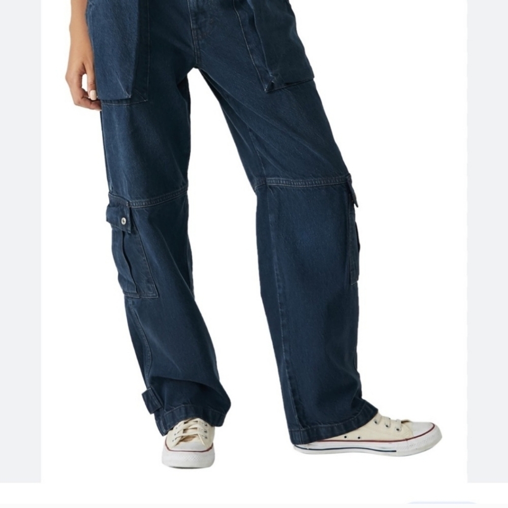 Free People We The Free Marx Slouchy Cargo Jeans•Size 28•NWOT - Picture 4 of 14